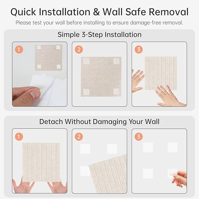 Felt Bulletin Board, 48"X 36" Felt Board for Wall, 12 Pack Felt Wall Tiles, with 70 Adhesive Tabs, Large Felt Bulletin Board Tiles, Cork Board for Room Office Decor, Classroom Pin Board (Oatmeal)