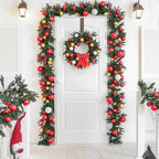 Wreath Hanger for Front Door, Adjustable from 15" to 25" Wreath Door Hanger for Christmas Fall Wreaths Decorations Hook, Brushed Nickel