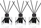 Reed Diffuser Set of 3 for Bathroom Air Fresheners, Oil Diffuser Sticks | Gardenia,Jasmine,Eucalyptus & Lavender Scent(1.7 fl oz Each Pack) Home Fragrance with 12 Sticks Defusers | Shelf Decor