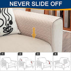 Remote Control Holder for Armchair, Couch Caddy Organizer TV Remote Holder for Recliner Couch With 6 Pockets, Non-Slip Arm Chair Caddy Bedside Table Organizer for Magazine, Tablet, Phone (Off-White)