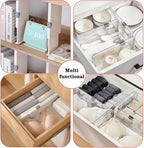 4 Pack Drawer Dividers for Clothes, 3.94" High 14.94"-21.26" Adjustable Expandable Dresser Drawer Organizer, Clear Plastic Separators for Dresser, Baby Clothing, Underwear, Cosmetic