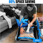Vacuum Seal Bags for Clothing Travel, 16 Pack Vacuum Storage Bags for Clothes with Portable Electric Pump,4 Small + 4 Medium + 4 Large + 4 Jumbo Space Saver Bags for Luggage Traveling and Clothing