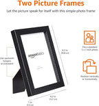 Amazon Basics Rectangular Photo Picture Frame, 5" x 7", Pack of 2, Black
