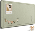 Large Bulletin Board, 35 X 24 Inches Felt Cork Board with 40 Pushpins, Foldable Felt Notice Pin Board Photo Display Board with Self-Adhesive Tape for Office Home School (Sage, 35x24 inch)