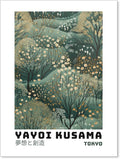 Yayoi Kusama Inspired Poster Japanese Botanical Wall Art Abstract Yayoi Kusama Print Modern Ukiyo-e Japanese Gallery Wall Decor 8x10in Unframed for Home Bedroom Decorations