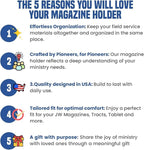 JW Magazine and Tract Holder, JW Field Service Supplies, Jehovah Witness Ministry Supplies, jw.org Accessories Gifts Ideas, Ministry Organizer for Pioneers, Best Life Ever Gifts Pioneer (Light Blue)