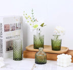 12 Pack Green Glass Bud Vase Set, Small Vintage Vases for Centerpieces, Decorative Flower Vases for Wedding Home Table Decor