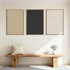 BINCUE Neutral Abstract Wall Art Mid Century Modern Wall Paintings Boho Artwork Geometric Wall Pictures Abstract Black Wall Decor Modern Neutral Art Prints for Living Room Bedroom Bathroom Office 16x24 Inch 3 Piece
