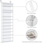 Whitmor 27 Pair Over The Door Shoe Organizer, 11 Tier Hanging Shoe Organizer, Heavy Duty Metal & Mesh Shoe Holder, Hanging Shoe Rack for Closet Organizer & Storage,74.8"L x 21.7"W x 7.5"H, White