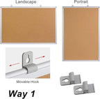 Cork Board Bulletin Board 24 x 18 Inches, Silver Aluminium Framed Corkboard, Office Board for Wall Cork, Large Wall Mounted Notice Pin Board for Home, Office and School