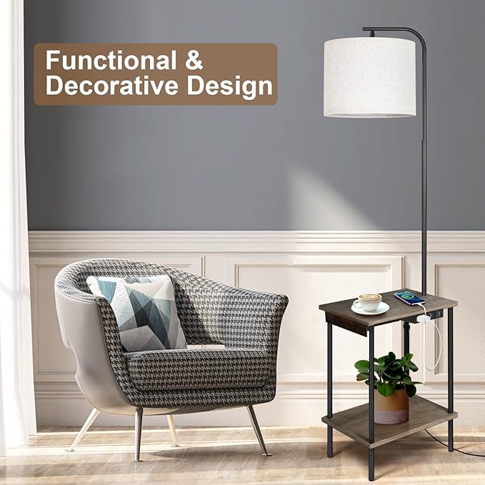 OUTON Drum Lamp Shades for Floor Lamps, 12" Top x 12" Bottom x 9" High, Easy to Assemble, Replacement Linen Lampshades for Table Lamps & Bedside Lamps (1.65" Spider)