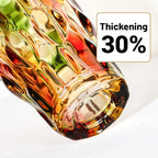 CEMABT 9.5inch 3.4 lb Glass Vases for Flowers Unbreakable Thickened Morden vase for Tables Centerpieces,Colorful,Vintage and Clear Rose Large Flower vases for Bouquet Unique Gifts（Rosa Colorful）