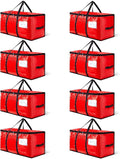 CONGREGATE 8-Pack Heavy Duty Red Moving Bags with Zippers and Handles, Heavy Duty Storage Handbags for Space Saving, Made of PE, 97 Liters/25.6 Gallons (28.7 Inch x 13.7 Inch x 15 Inch)