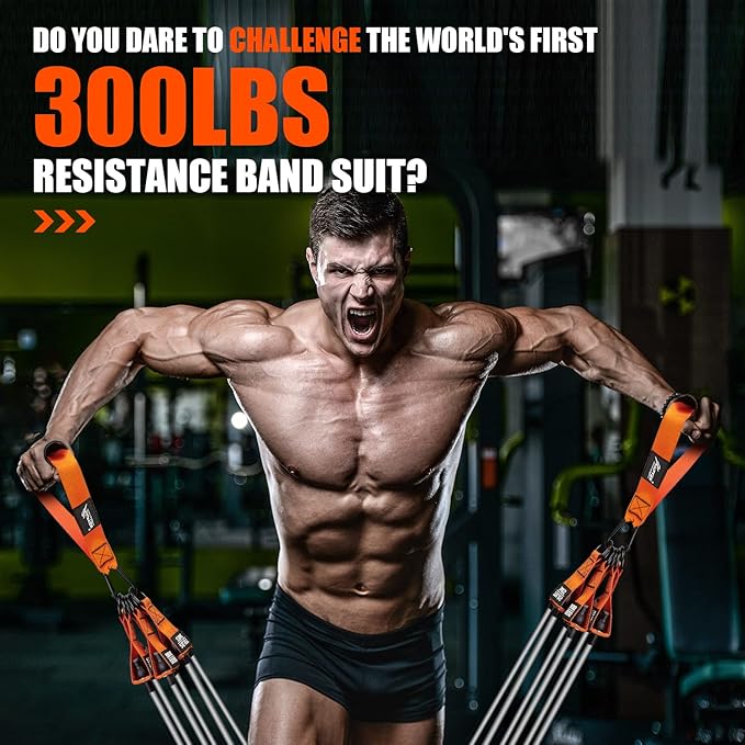 HPYGN Heavy Resistance Bands, 300LBS Exercise Bands for Working Out, Fitness Bands with Handles, Workout Bands for Men, Weight Bands Set for Muscle Training, Strength, Slim, Yoga, Home Gym Equipment