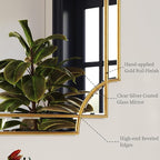 Kelly Miller Gold Framed Mirror for Wall, 26"x26" Gold Square Vanity Mirror Decorative Mirror Beveled Wall Decor for Bathroom Powder Room Living Room Bedroom Bedside Table Entryway Hallway