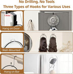 LINFIDITE 10 Pack Hat Rack Hanger Holder Organizer Closet Hanging Baseball Cap Display Storage Rack for Scarves Handbags Towels Clothes Ties Over Door Wall Mounted w Hanging Hook Black