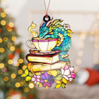 Elphaba Ornament, Dragon Ornaments for Christmas Tree, Unique Dragon Christmas Ornaments, Book Ornament Gift for Readers, Fantasy Dragons Decoration for Holiday Tree, Cute Magical Home Decor