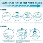 Siluvia Euro Pillows 26x26 Pillow Inserts Set of 2 Square Throw 26 Pillow with 100% Cotton Cover for Sofa, Couch, and Bed - White
