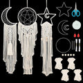 Macrame Kits for Adults Beginners Easy 3 Set Moon Star Craft Kits DIY Dream Catcher Kit with Instructions Video Macrame Wall Hanging Supplies Dream Catcher Kit for Room Wall Decoration