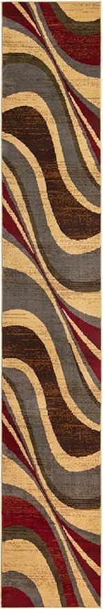 Unique Loom Barista Collection Area Rug - Ngada (2' 7" x 15' 11" Runner, Beige/Red)