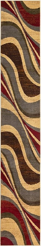 Unique Loom Barista Collection Area Rug - Ngada (2' 7" x 15' 11" Runner, Beige/Red)
