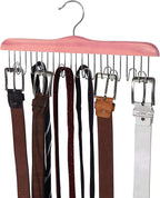 TOPIA HANGER American Red Cedar Wood Belt Hanger, Belt Organizer Rack with 12 Metal Hooks,Closet Organizer for Tank Tops, Ties, Scarves, Neckties (1-Pack) CT13B