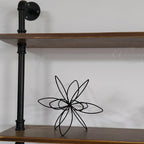 8" Black Sphere Decor, Abstract Tabletop Decorative Ball, Metal Floral Handmade Decorative Sculpture Home Decor Statues