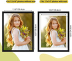 Rempry 12x16 Picture Frame, Display Pictures 11x14 with Mat or 12x16 Without Mat, Wall Hanging or Tabletop Photo Frame with Shatter Resistant Plexiglass, Black, 1 Pack