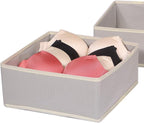 DIOMMELL Foldable Cloth Storage Box Closet Dresser Drawer Organizer Fabric Baskets Bins Containers Divider for Clothes Underwear Bras Socks Clothing,Set of 9 Grey 900