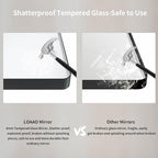 LOAAO 32x36 Inch Black Metal Framed Bathroom Mirror for Wall, Matte Black Bathroom Vanity Mirror Farmhouse, Large Rounded Rectangle Mirror, Anti-Rust, Tempered Glass, Hangs Horizontally or Vertically
