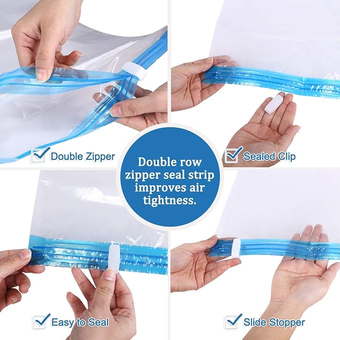 10 Combo Pack Vacuum Storage Bags (6 Extra Large Size 47"X32" and 4 Travel Bags Size 24"X16") for Storage Organization