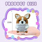 Positive Emotional Support Corgi, Funny Handmade Crochet Corgi for Brother, Valentine's Day Gift