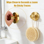 Mity rain Suction Cup Hooks for Door Wreaths, Reusable Metal Wreath Hangers for Front Door Glass Windows, Strong Hold No-Drill Wreath Holder Ideal for Holiday & Christmas Door Decorations（Gold）