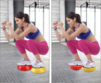 Fasmov 6 Pack Balance Pod, Balance Trainer Dots for Squat Touch Downs, Core Body Balancing, Inflatable Stepping Pads, 1 Hand Pump