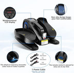 Under Desk Elliptical Machine, Electric Leg Exerciser for Seniors, Compact Seated Pedal Exerciser, Portable Elliptical Trainer with Remote and Non-Slip Pedals for Teens Adults