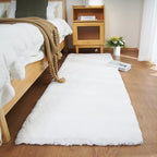 Ghouse Ultra Soft Faux Rabbit Fur Rug 3x5, Machine Washable Area Rugs for Bedroom Fluffy Rugs for Living Room, No-Shedding Carpet Sheepskin Rug White