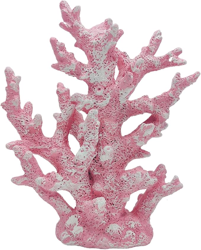 Etlemonde Beach Coastal Decor Coral Reef Home Decor Coral Statue Sculpture Home,Desk,Bathroom,Desktop Shelf Statue,Marine Themed Gifts (Pink Coral)