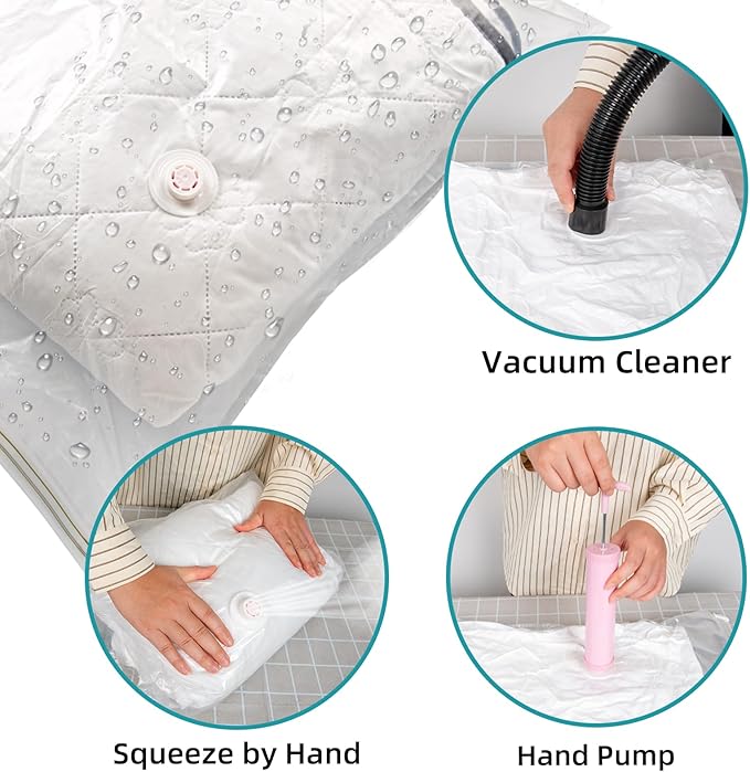 Vacuum Storage Bags for moving, Vacuum Seal Bags for Memory Foam, Latex, Clothing & Bedding, Space Saver Bags (10 Small)