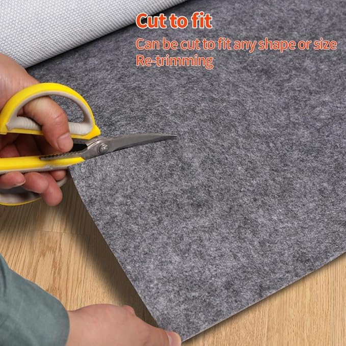 Non-Slip Rug Pads 2 x 8 ft, 100% Waterproof Extra Large Area Rugs Non Skid Rug Pad for All Floors and Finishes Durable Hardwood Floor Protective Felt Keeps Rugs in Place, Safe and Secure