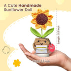 Gossby Positive Sunflower Doll Crochet with Card - Excellent Grandma Would Recommend - Gift for Grandma from Granddaughter, Grandson, Grandkid - Mothers Day, Christmas, Birthday Gift for Grandmother