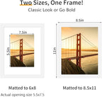 8.5x11 Picture Frame 3 Pack - White Poster Frame Display Pictures 6x8 with Mat or 8.5 x 11 Without Mat for Wall Hanging Horizontal and Vertica