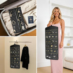 CHICECO Hanging Jewelry Organizer With Zippered Pockets,40 Pockets Travel Jewelry Organizer Storage for Cloest,Wall,Door