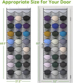 Unjumbly Baseball Hat Rack, 27 Pocket Over-The-Door Hat Organizer with Clear Deep Pockets to Display Baseball Caps Collection, Complete with 3 Over Door Hooks (Grey, 27 Pockets)