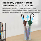 19.5" H Mesh Umbrella Stand - Ventilated Mesh Umbrella Holder for Entryway - Extra Capacity Storage for Umbrellas Canes & More - Freestanding Indoor Organizer 10.4" L x 10.4" W x 19.5" H - 2P Silver