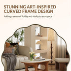 ANDY STAR Brushed Gold Round Wall Mirror 24 Inch, Brass Round Bathroom Mirrors for Over Sink, Anti-Rust Brass Circle Frame for Bathroom, Entryway