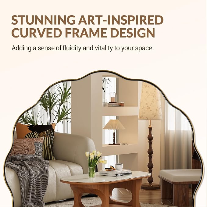 ANDY STAR Brushed Gold Round Wall Mirror 30 Inch, Brass Round Bathroom Mirrors for Over Sink, Anti-Rust Brass Circle Mirror for Bathroom, Entryway