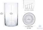 Royal Imports Flower Glass Vase Decorative Centerpiece for Home or Wedding - Cylinder Shape, 6" Tall, 3.5" Opening, Clear