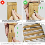 Ruichang Bamboo Kitchen Drawer Divider 4 Pack,17-22" Adjustable Dresser Drawer Organizer for Bathroom,Bedroom,Natural,2.4 inch High