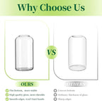 Glass Bud Vases for Flowers - Hewory Blown Modern Small Glass Vases for Centerpieces Set of 12, Mini Clear Bulk Flower Vases for Wedding Party Events Home Decor Floral Arrangement (Not Include Flower)
