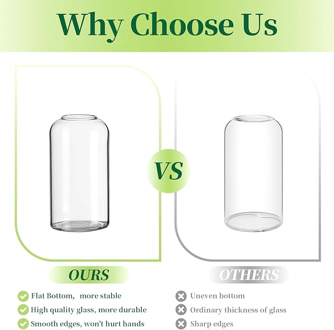 Glass Bud Vases for Flowers - Hewory Blown Modern Small Glass Vases for Centerpieces Set of 12, Mini Clear Bulk Flower Vases for Wedding Party Events Home Decor Floral Arrangement (Not Include Flower)